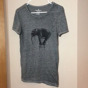 American Eagle Elephant Graphic Tee, Gray, size XS